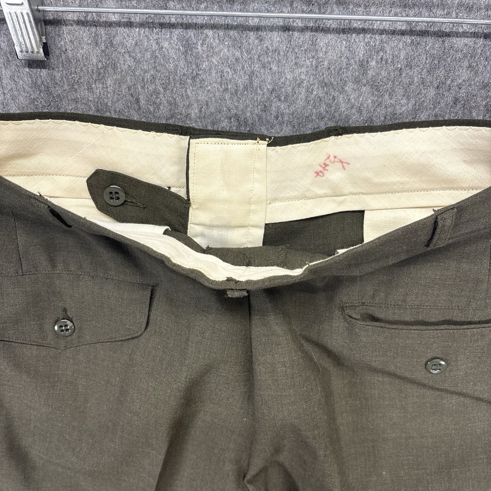 Vintage Army Trousers Wool Tropical Green Men's‎ 28X29 Poly Wool Vietnam Era USA - Picture 11 of 14